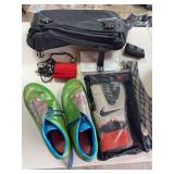 Sports Equipment Lot Including Soccer Shoes, Nike Goalie Gloves, and Accessories