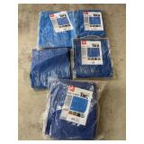 Lot of Five HFT Blue Light Duty Weather Resistant Tarps