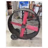 Large Rolling Industrial Fan, Approximately 43 Inches in Diameter