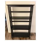Four-Tiered Black Wood Bookcase