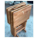 Set of Four Wooden Folding Tray Tables