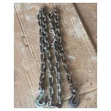 Forged Metal Chain with Hooks - Approximately 8 Foot Length