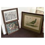 Group of Framed Animal Art Prints
