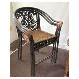 Wrought Iron and Wicker Accent Chair