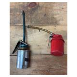 Lot of Two Metal Oiler Cans