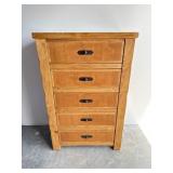 Rustic solid wood 5 drawer chest of drawers 55.5ï¿½