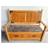Rustic solid wood bench with drawers excellent