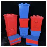 (11) Plastic Lego Carrying Cases