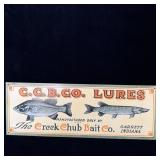 The creek Chubb bait Co. Metal fishing lure sign