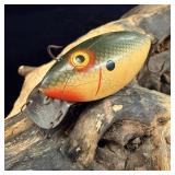 Vintage true temper wounded shad wooden fishing