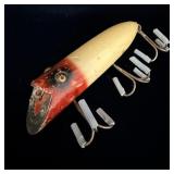 Vintage Heddon Basser Wooden Crank Bait  Fishing