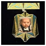 Art Deco Revival Enamal Picture Frame Brooch