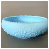 Fenton Blue Satin Glass Cherry Chain and Orange