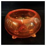 Viking Amberina 3 Footed Bowl 3.5'