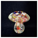 Vintage Murano Style Mushroom Paperweight  4'