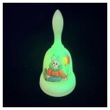 Fenton Custard Uranium Glass Handpainted Clown >