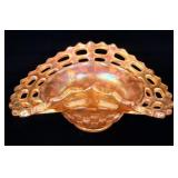 Fenton Marigold Carnival Glass Basket Weave open