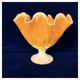 Vintage LE Smith Bittersweet Slag Glass Compote