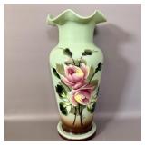 Vintage Handpainted Enamled Body Flower Vase 9'