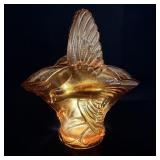 Vintage Amber Indiana Glass Empress Bird of>