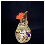 Murano Handblown Glass Rooster Paperweight 5'
