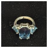 Sterling Silver 3 Stone Tiered Ring sz 6