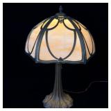 Antique slag glass Art Nouveau cast Peacock