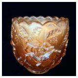 Dugan Carnival Glass wreath of roses Rose Bowl