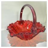 Indiana Glass Tiara Amberina Basket 9'