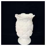 Vintage Westmoreland White Milk Glass Old Quilt >