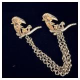 Vintage Gold Tone Inseperable Dog Brooch