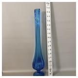 Vintage LE Smith Pedestal Ribbed Swung Vase 17'