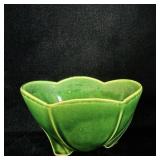 McCoy Glossy Green Ceramic 3 Footed Planter 6'