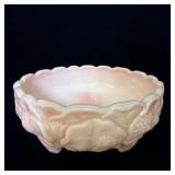 Fenton Rosalene Glass Water Lily Footed Bowl 7'