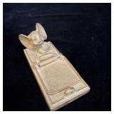 Vintage Enesco Brass Mouse Trap Paperweight