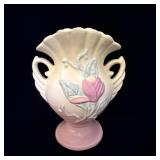 Hull Pottery Matte Magnolia Double Handled Fan >