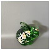 Fenton Emerald Green Handpainted Bunny 3.5'