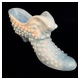 Fenton Blue & White Milk Glass Hobnail Cat Head >
