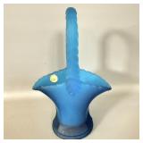 Antique Westmoreland satin blue basket 7 inches