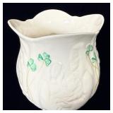 Belleek Ireland Shamrock Christmas scene candle