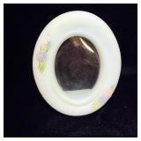 Fenton Hand Painted Blue Satin Picture Frame 5'