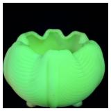 Fenton Drapery Curtain Footed uranium glass Rose