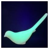 Fenton Green Custard Uranium Glass Bird