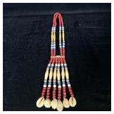 Native American Trade Bead Bone Hair Pipe Cowire>