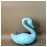 Fenton Blue Satin Glass Swan