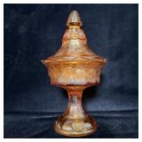 Vintage Indiana Glass Tiara Lidded Candy Dish 9'