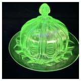 Anchor Hocking Depression uranium glass covered