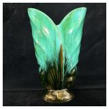 Blue Mountain Pottery Drip Glaze Leaf Vase 11.5'