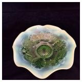 Vintage Northwood Blossoms & Palms Bowl 7.5'