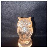 Vintage Pink Depression Pressed Glass Owl >